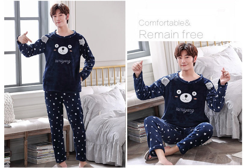 Velvet Cartoon Men's Pajamas