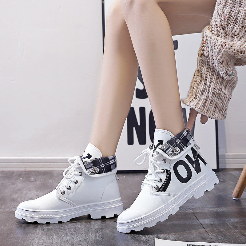 High-top Girls Canvas Short Boots