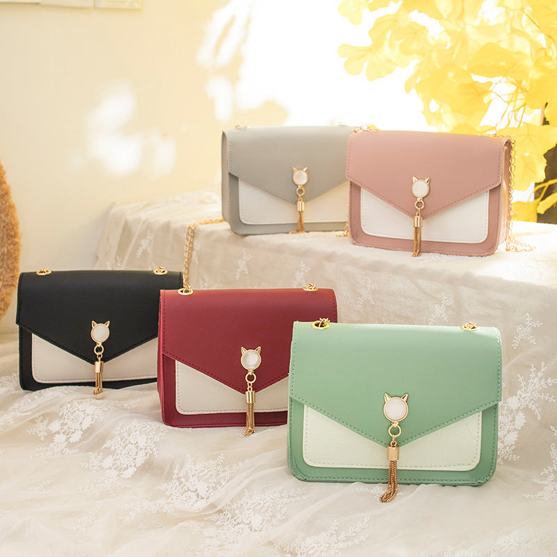 Small Messenger Bag - New Sweet And Cute Cat Tassel Decoration Chain