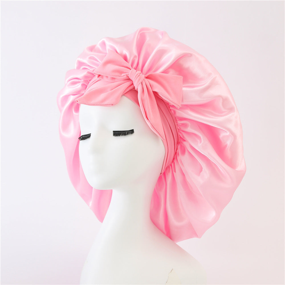 New Silk Bonnet - Women Satin Bonnet Hair Bonnet Night Sleep Cap Scarf Wrap For Curly Hair With Tie Band For Curly Hair