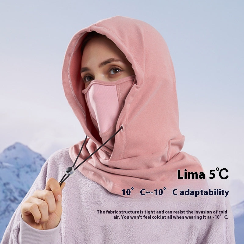 Winter Thermal Fleece Scarf - Ski Face Mask Neck Warmer Hood Hat Windproof Cold Warm Riding Cap Sports Outdoor