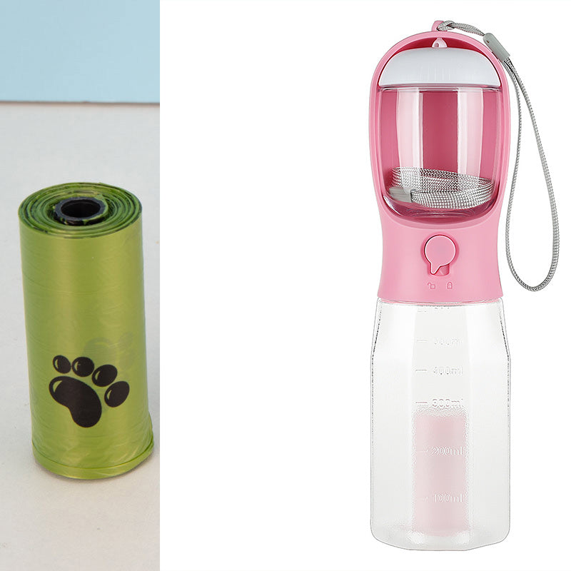 Portable Cat Dog Water Bottle Food Feeder Drinker Poop Dispenser 3 In 1 Leak-proof Multifunctional Dog Water Bottle Pet Products - JumoShop