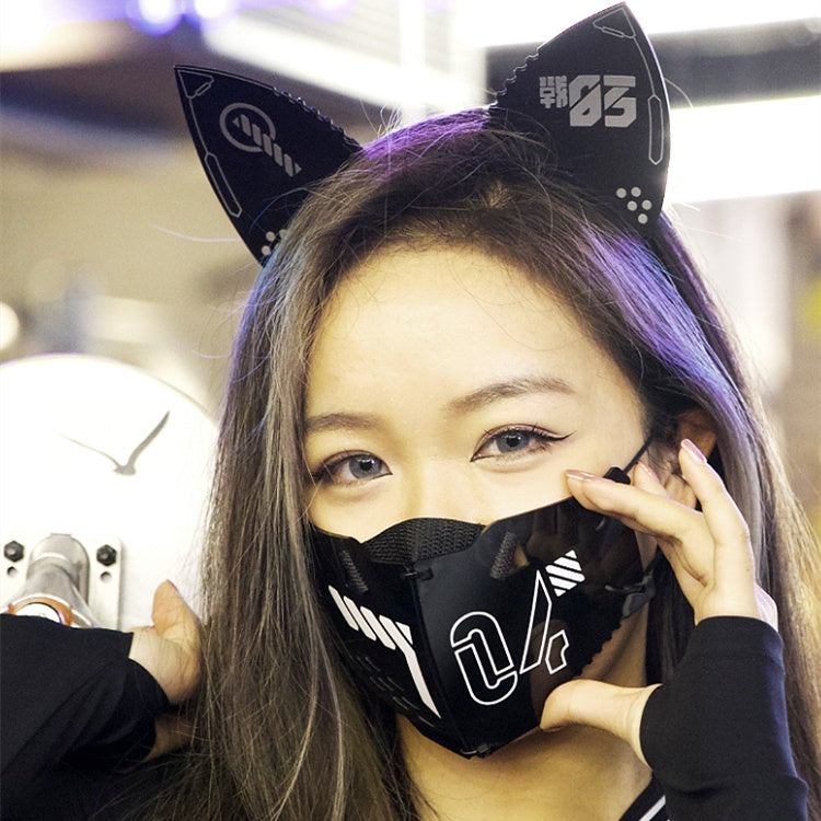 Punk Mask Cat Ears Headband - Function Two-dimensional Sci-fi Machinery