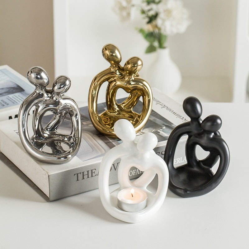Ceramic Couple Candlestick – Nordic Retro Candle Cup Ornament! - JumoShop