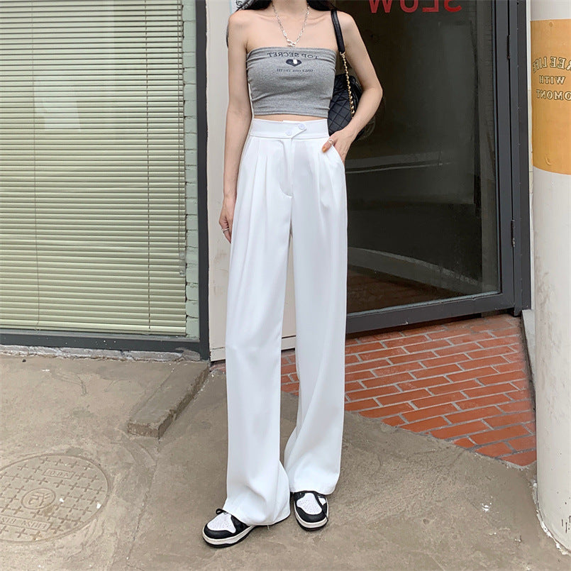 New High Waist Loose Drape Suit Wide Leg Pants