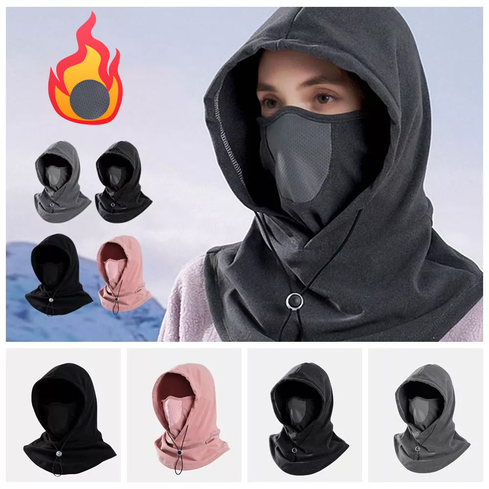 Winter Thermal Fleece Scarf - Ski Face Mask Neck Warmer Hood Hat Windproof Cold Warm Riding Cap Sports Outdoor