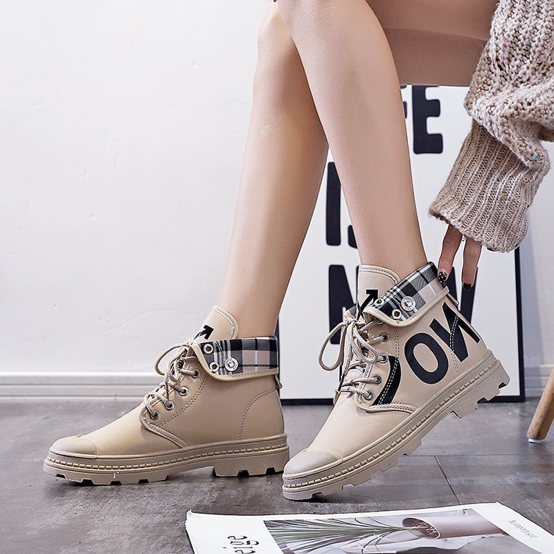 High-top Girls Canvas Short Boots