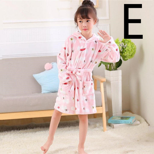 Thickened Cotton Flannel Robe For Children