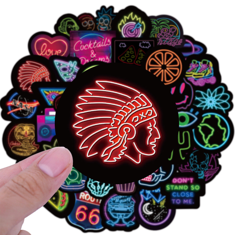 50 Neon Graffiti Stickers - Decorative Waterproof Stickers - JumoShop