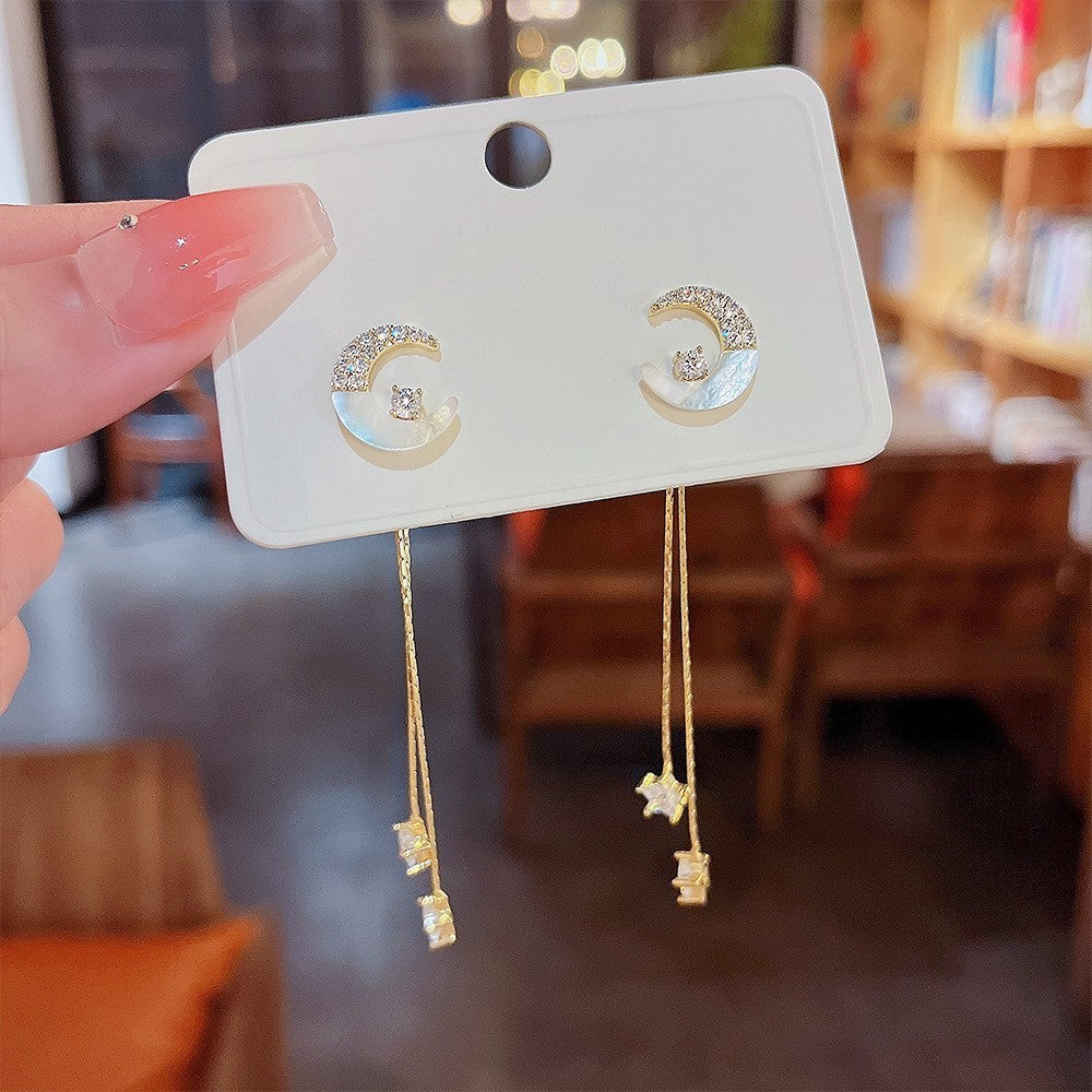 Sterling Silver Needle Light Luxury Pearl Earrings - Graceful Personality