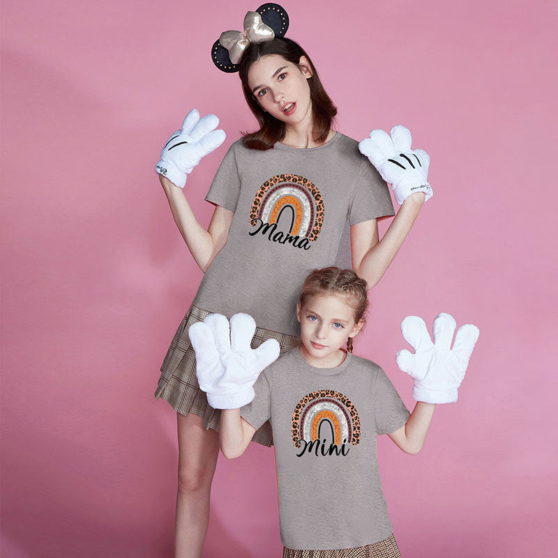 Cute Mother-daughter Matching Outfit - Mom/Mini Summer Casual Letter Print Short-sleeve