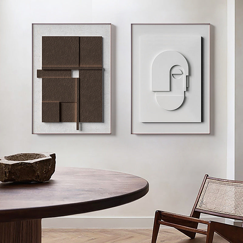 Three-dimensional Abstract Silent Style Geometric Morandi Hanging Painting - JumoShop