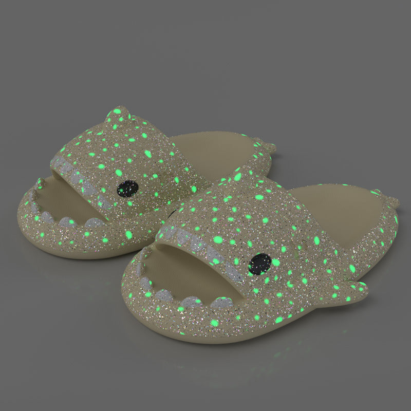 Shark Slippers With Starry Night Light - Bathroom Slippers Couple House Shoes For Women