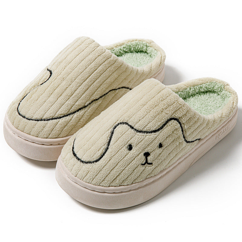 Striped Cat Slippers - Indoor Couple Non-slip Floor Bedroom Slipper Winter Warm Plush House Shoes Women Men