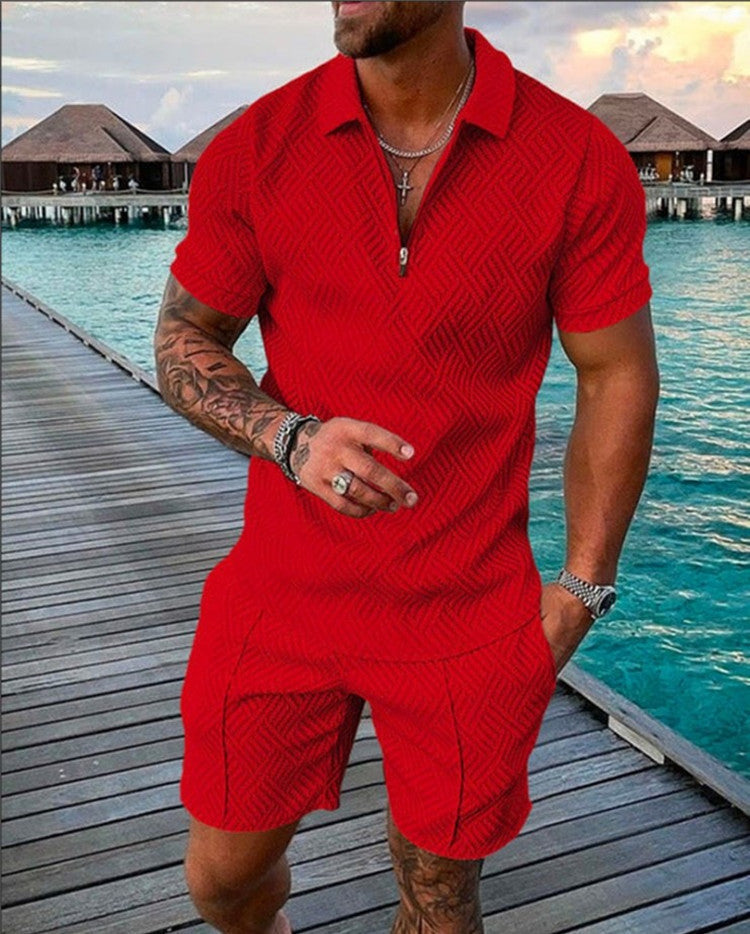 Men's Summer Short Sleeve Shorts - Casual Suit
