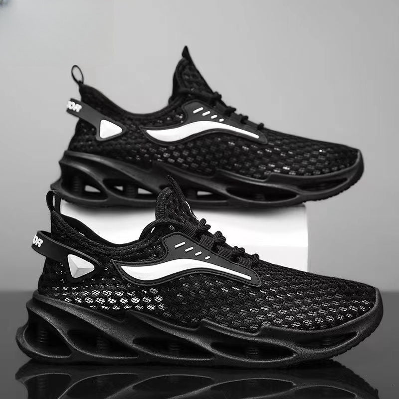Men's Lace-up Sneakers - Mesh Sports Shoes Fashion Hollow-sole Low Top Running Shoes