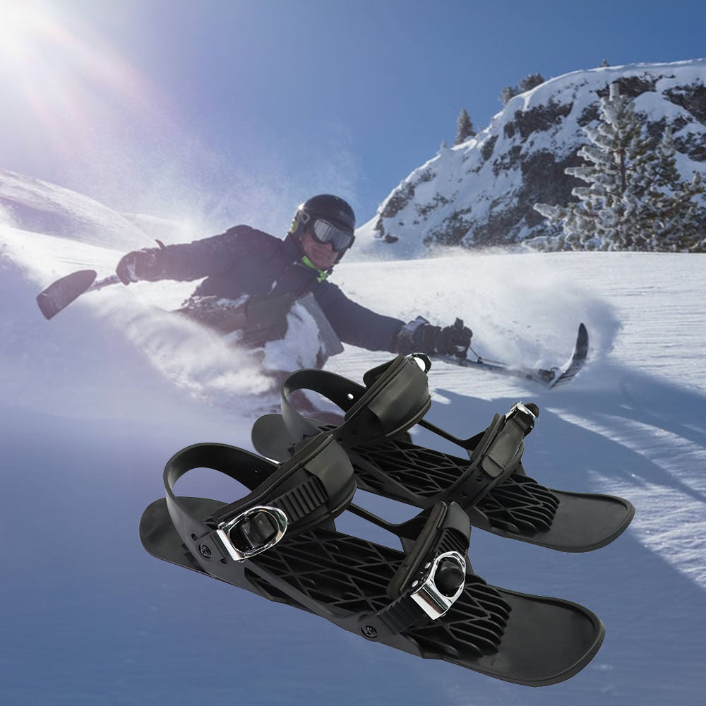 Mini Ski Skates Portable - Short Skiboard Adjustable Skates Shoes For Snow