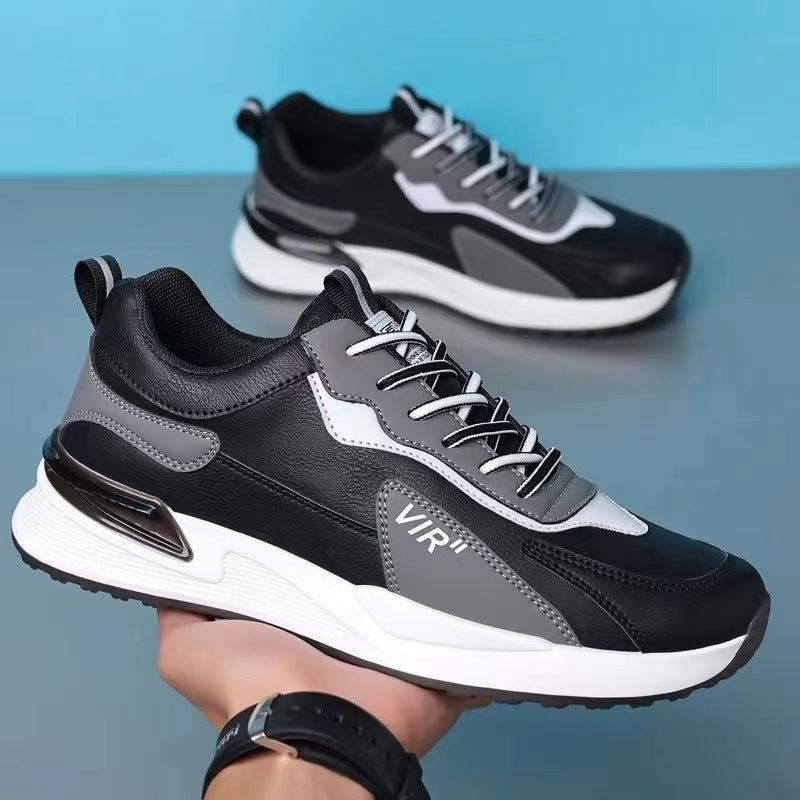 Men's Color Block Mesh Shoes - Casual Lace-up Sneakers, Outdoor Breathable Running Sports Shoes