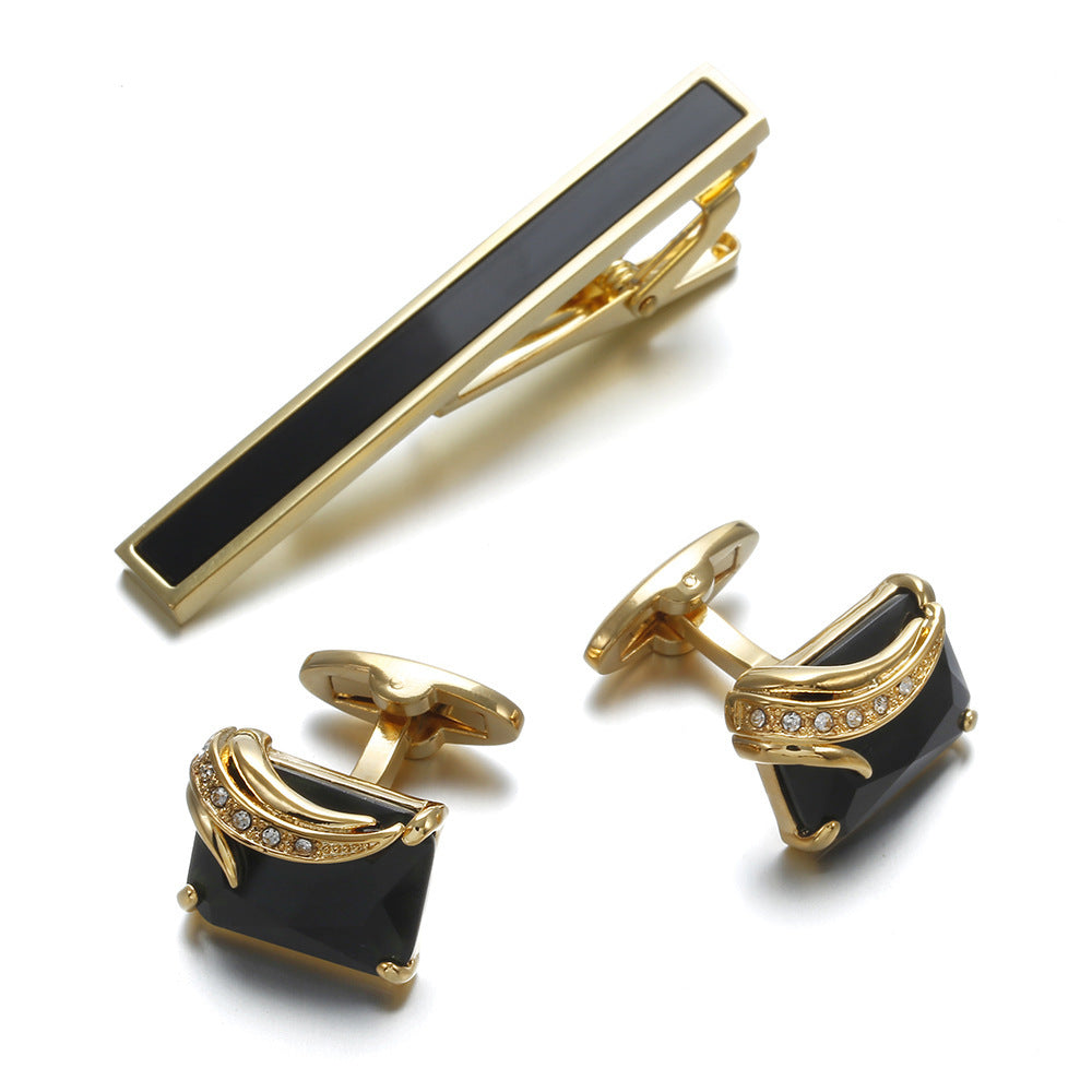 Luxury Gold Tie Clip & Cufflinks Set – Elevate Your Style with Elegance ✨ Fashion Gentleman Tie Clip High Quality Cufflinks Gold - JumoShop