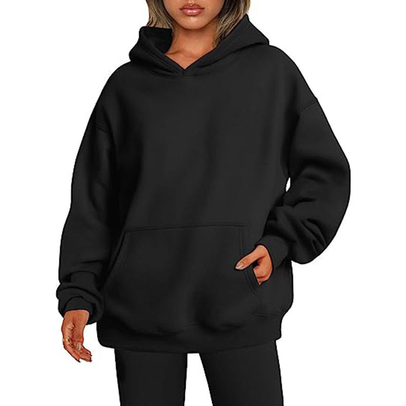 Women's Hoodies With Pockets - Fashion Solid Sweatshirt Oversized Hooded Sweater
