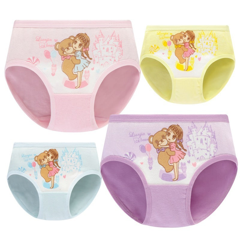 Cute Girls' Cotton Underwear - Children's Underwear, Baby Briefs, Children's Student Shorts
