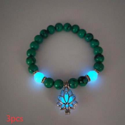 Natural Stone Bracelet - Yoga Healing Luminous Glow In The Dark Charm Beads Bracelet For Men and Women