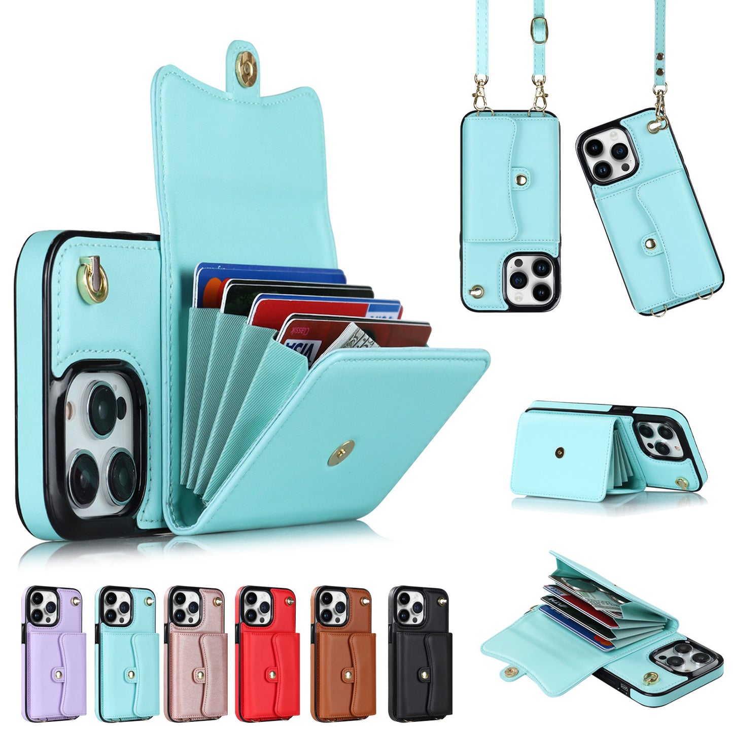 Crossbody Card Holder Phone Case - Multi-function Card Holder