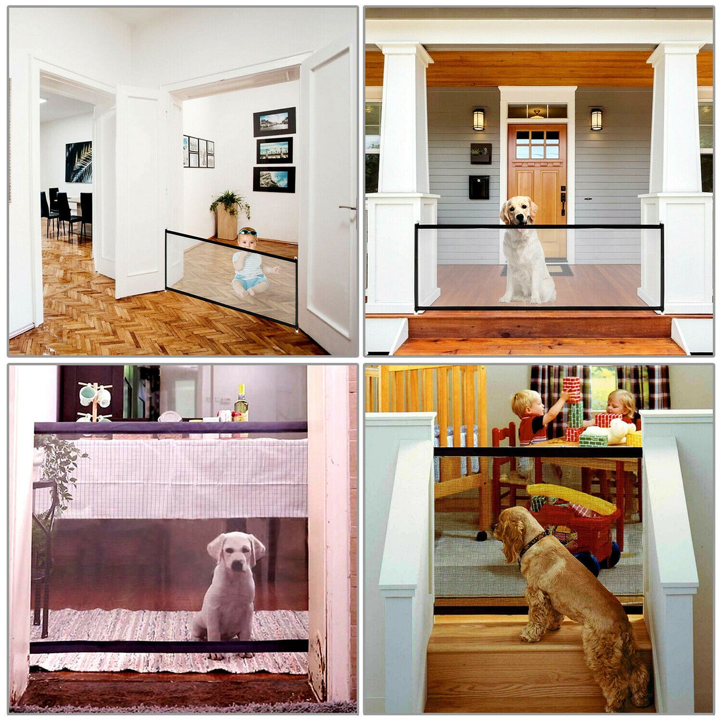 Portable Mesh Pet Safety Gate – Magic Guard Net for Dogs & Cats (Stairs & Doorways)