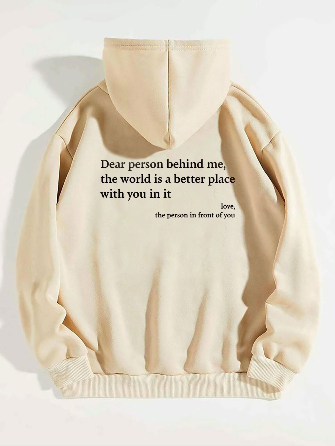 Women's Plush Letter Printed Kangaroo Pocket Drawstring Printed Hoodie - Unisex Trendy Hoodies