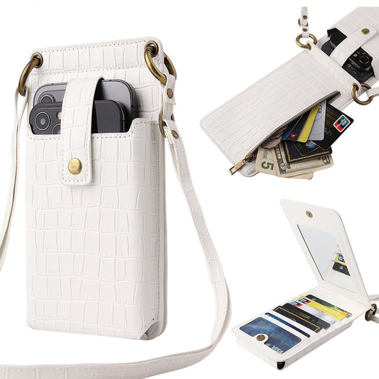 Multi-function Crossbody Bags For Mobile Phone - Crocodile-pattern Wallet Card Holder