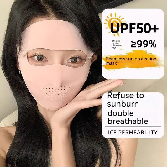 Facekini Full Face Sunscreen Mask - Breathable Thin Ice Silk