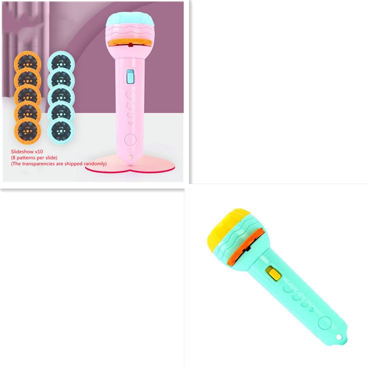 Cartoon Projection Flashlight - 80 Patterns Creative Children Flashlight Toy Projector Baby Toys Bedtime Story Book