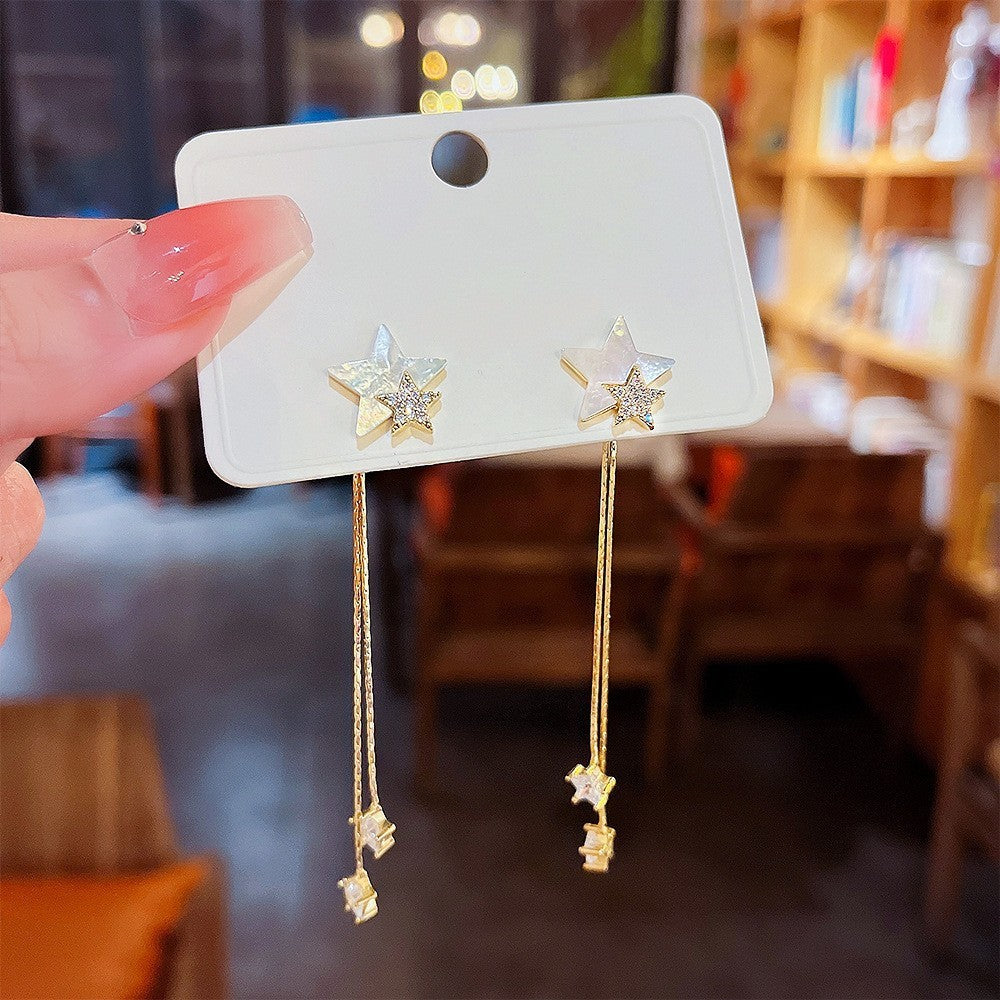 Sterling Silver Needle Light Luxury Pearl Earrings - Graceful Personality