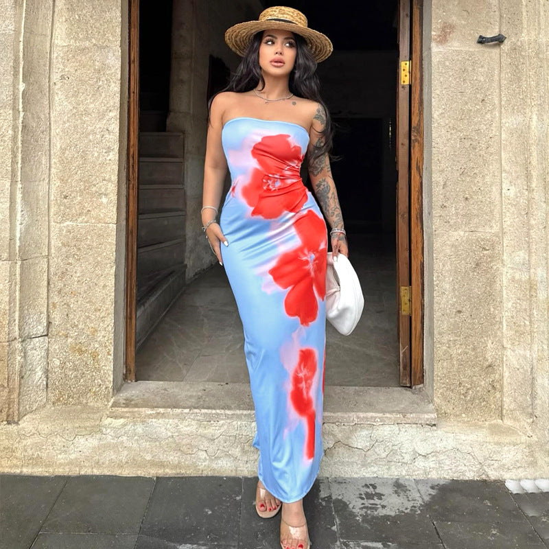 🌟 Slim Slit Tube Long Dress – Sexy Summer Party & Beach Dress for Women | Trendy, Comfortable & Eye-Catching