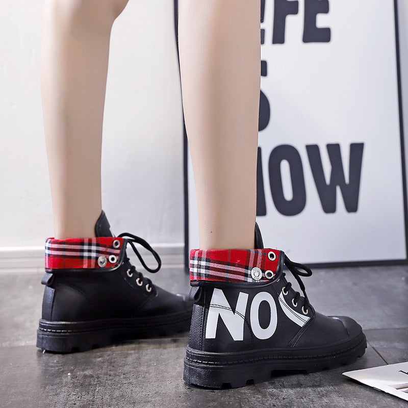 High-top Girls Canvas Short Boots