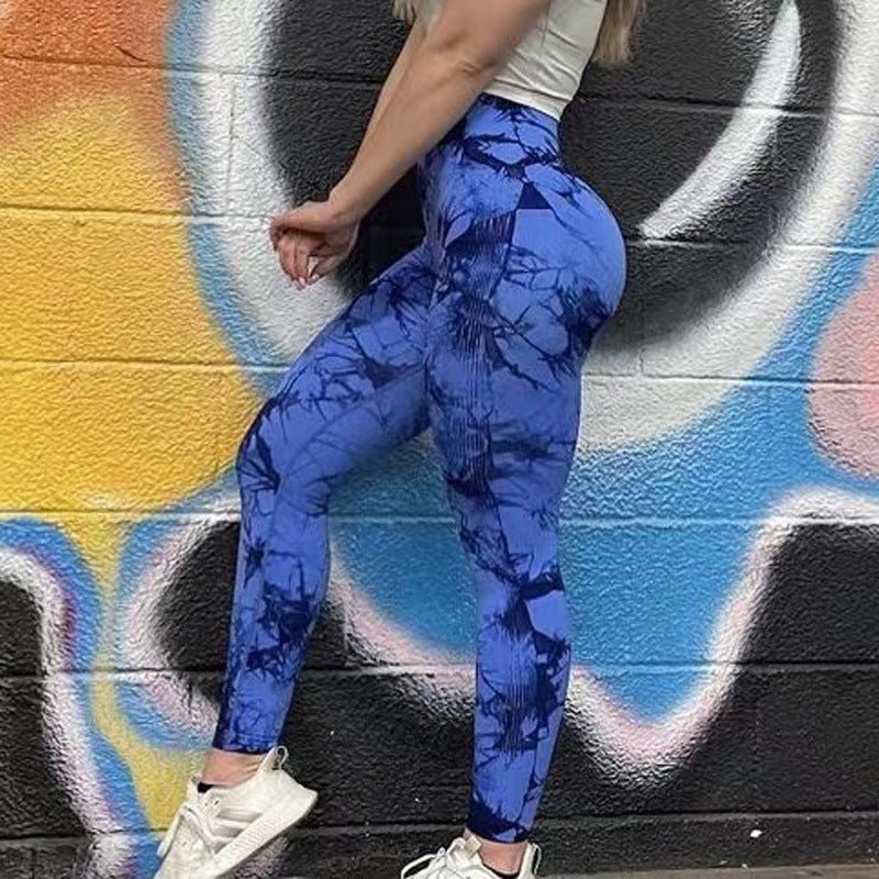 Tie Dye Leggings - Fitness Yoga Pants Seamless Push Up Workout Tights Gym Legging