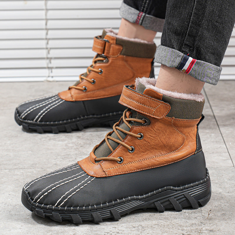 Winter Fleece Lace-up Snow Boots For Men