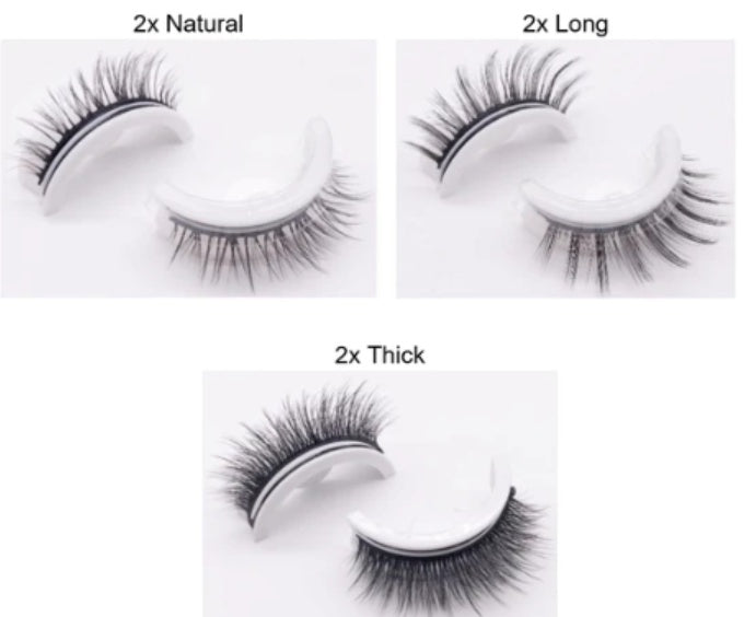 Reusable 3D Mink Lashes - Natural False Eyelashes Self Adhesive Glue Free Makeup Eyelash