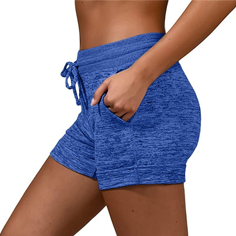 Women Stretchy Sports Shorts - Quick-dry Lace-up Short
