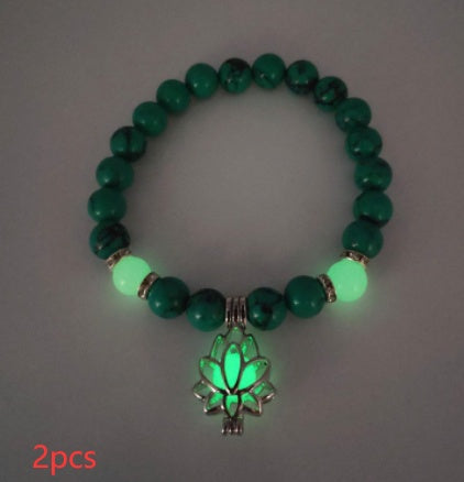 Natural Stone Bracelet - Yoga Healing Luminous Glow In The Dark Charm Beads Bracelet For Men and Women