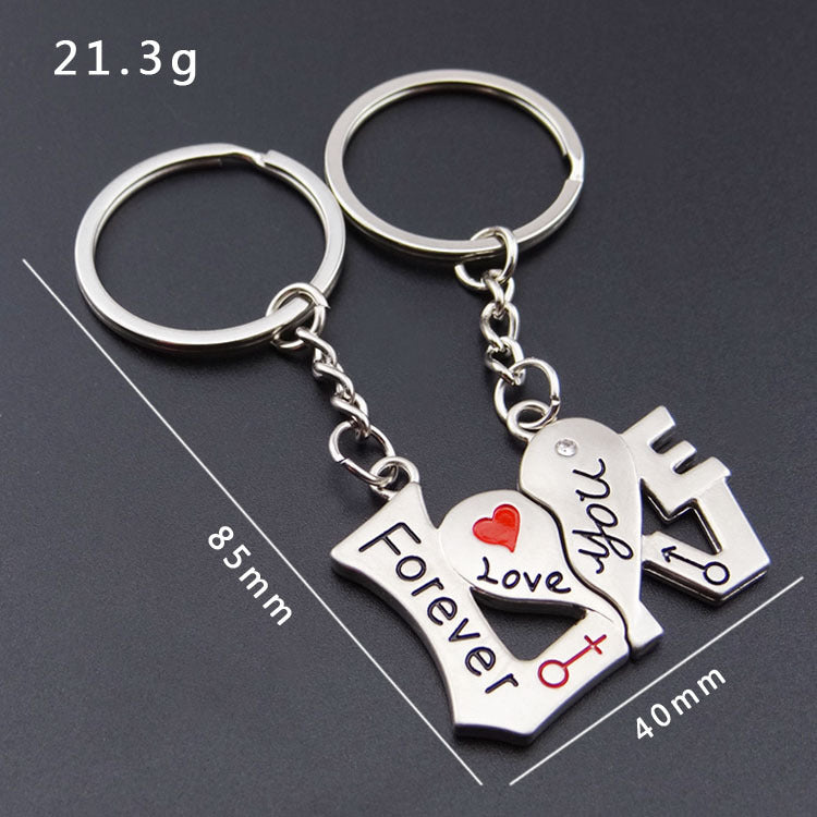 Metal Creative Love Letter Couple Keychain - Valentine's Day Gift Small Gift