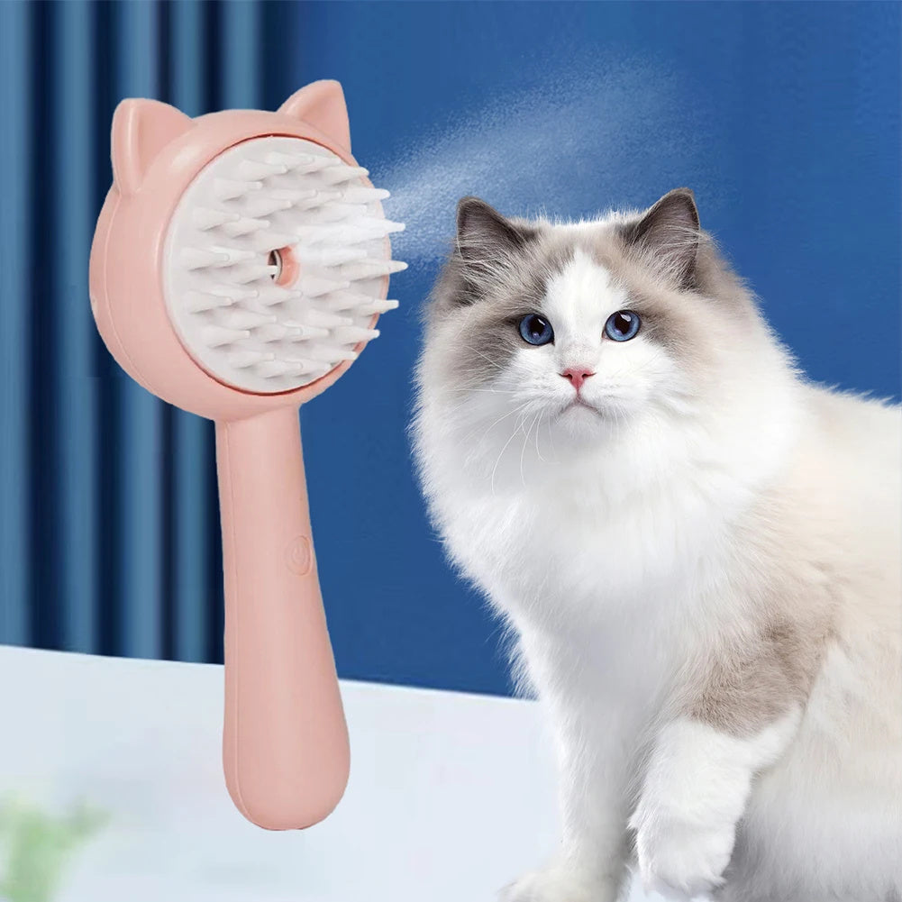 Rechargeable Multifunctional Cat Grooming Brush - Hair Cleaning Brush With Mist Self Cleaning Slicker Brush For Pets Dogs & Catsb Pet Products