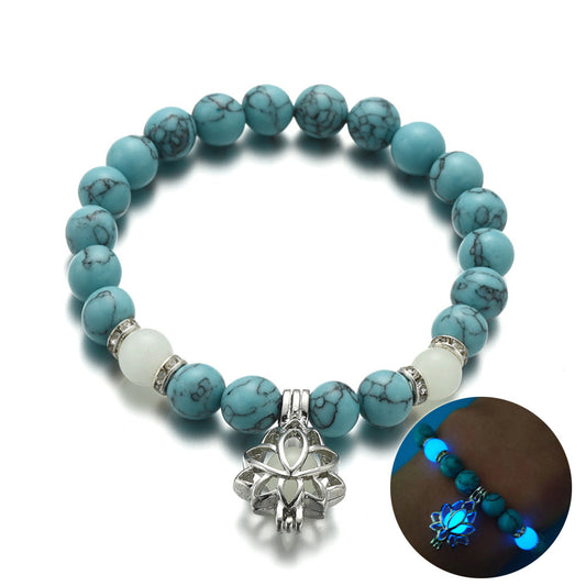 Natural Stone Bracelet - Yoga Healing Luminous Glow In The Dark Charm Beads Bracelet For Men and Women