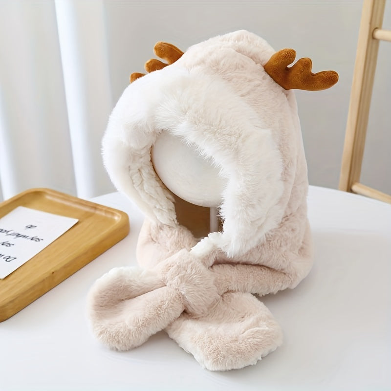 Cute Deer Plush Rabbit Ear Head Warmer