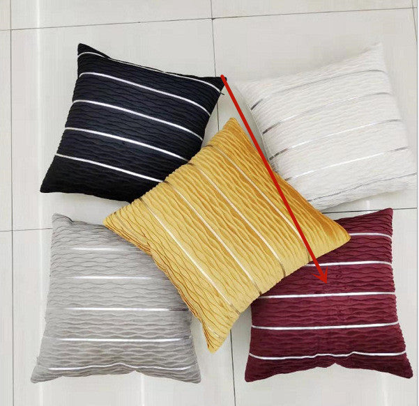 Luxury Striped Velvet Throw Pillow Cushion Cover - Pillow Case Covers for Sofa Flannel Velvet Sofa Cushion Cover