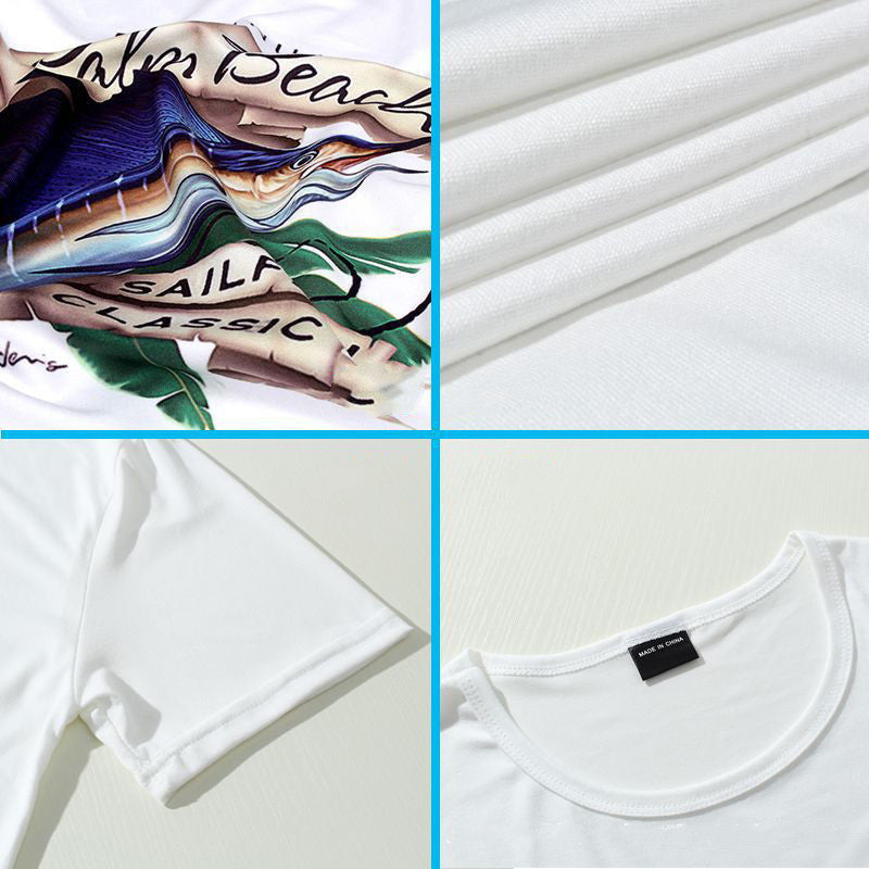 Men's Fashion Short Sleeve Crazy DJ Cat Shirt