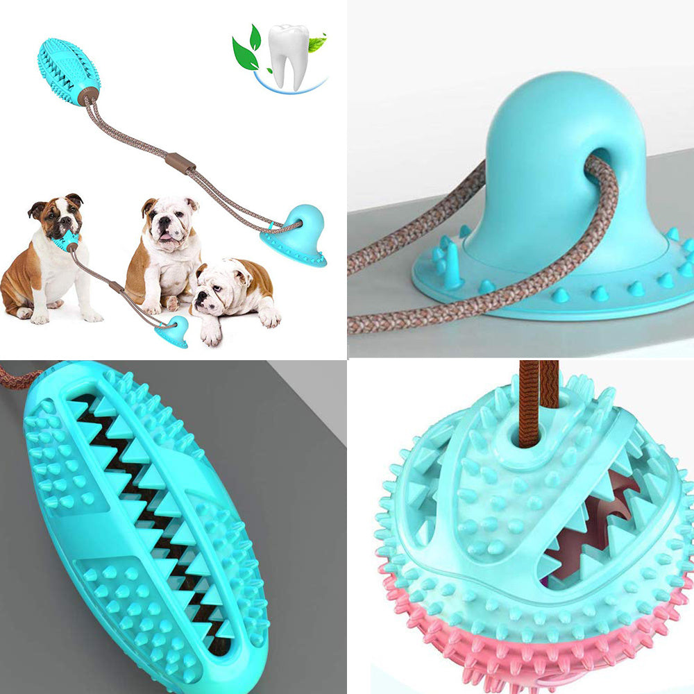Dog Silicon Suction Cup Tug Interactive Toy - Pet Chew Bite Tooth Cleaning Toothbrush Feeding Pet Supplies