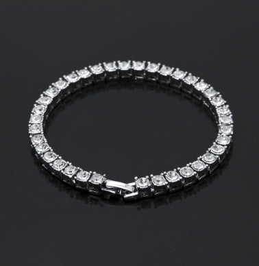 Tin Alloy Gold Color Iced Bracelet - Men's Hip Hop Chain Street Rock Jewelry