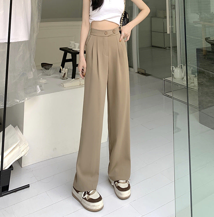 New High Waist Loose Drape Suit Wide Leg Pants