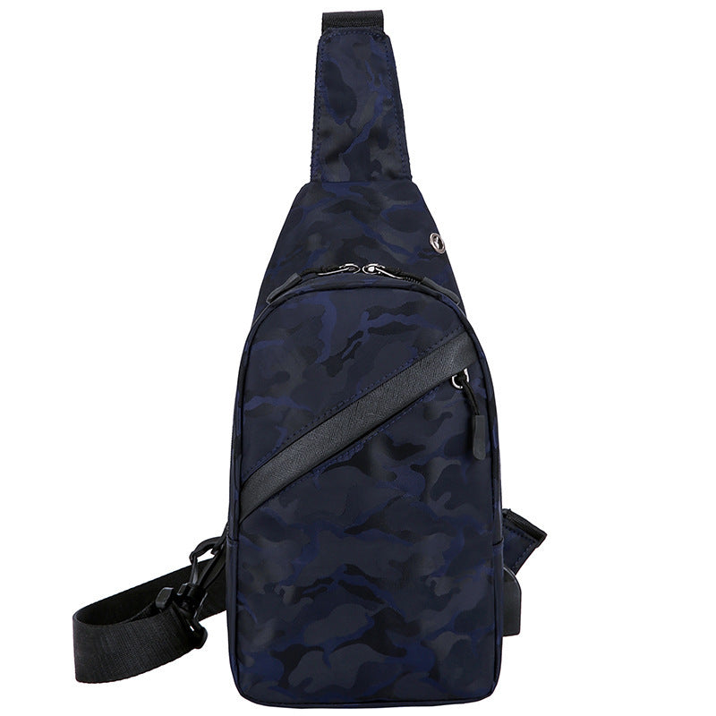 Camouflage Chest Bags - Men Crossbody Bag With Headphone Hole